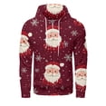 thumbnail image 6 of WTOBBY Men's Loose-Fit Casual Hooded Drawstring Jacket, Christmas Print Pullover Sweatshirt, Unisex Streetwear Outerwear for Sports and Daily Wear,Hot Pink M, 6 of 8