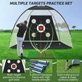 thumbnail image 5 of golf net 10×7-foot golf simulator aid net practice mat, suitable for backyard driving and chipping practice swings, complete with target mat and ball, for indoor and outdoor use, 5 of 6