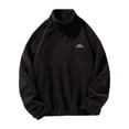 thumbnail image 2 of Maoxin Mens Jackets Men's Vintage Warm Solid Color Half Zipper Pocket Long Sleeved Casual Jacket Black XL, 2 of 5
