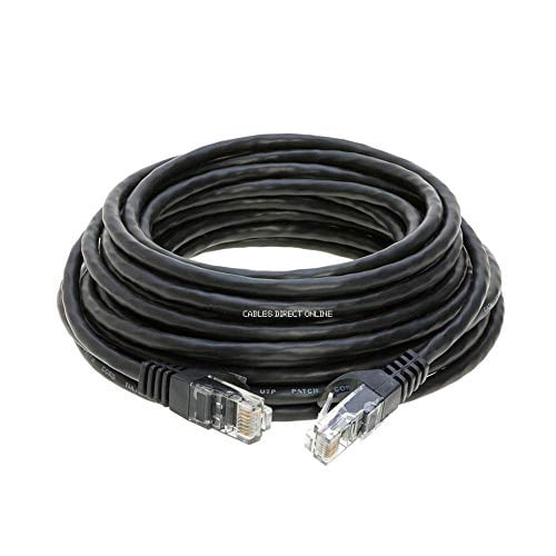 Cables Direct Online 30 feet Cat5E Black Ethernet Patch Cable Cat5 RJ45 for Networking, PS4, Xbox, Modem, Router, PC,
