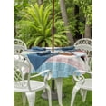 thumbnail image 2 of Outdoor Tablecloth with Umbrella Hole and Zipper, Happy Easter Round Table Cloth 54 Inch Waterproof Tablecloth, Cute Gnomes Eggs Blue Bunny Floral Pink Border Picnic Table Cover for Patio Camping, 2 of 7
