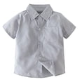 thumbnail image 3 of StylesILove Baby Toddler Boys Classic Button Down Shirt and Shorts, Suspenders, Bowtie 4pcs Gentleman Suit Set Cotton Overalls Outfit (Black Stripe, 3T), 3 of 4