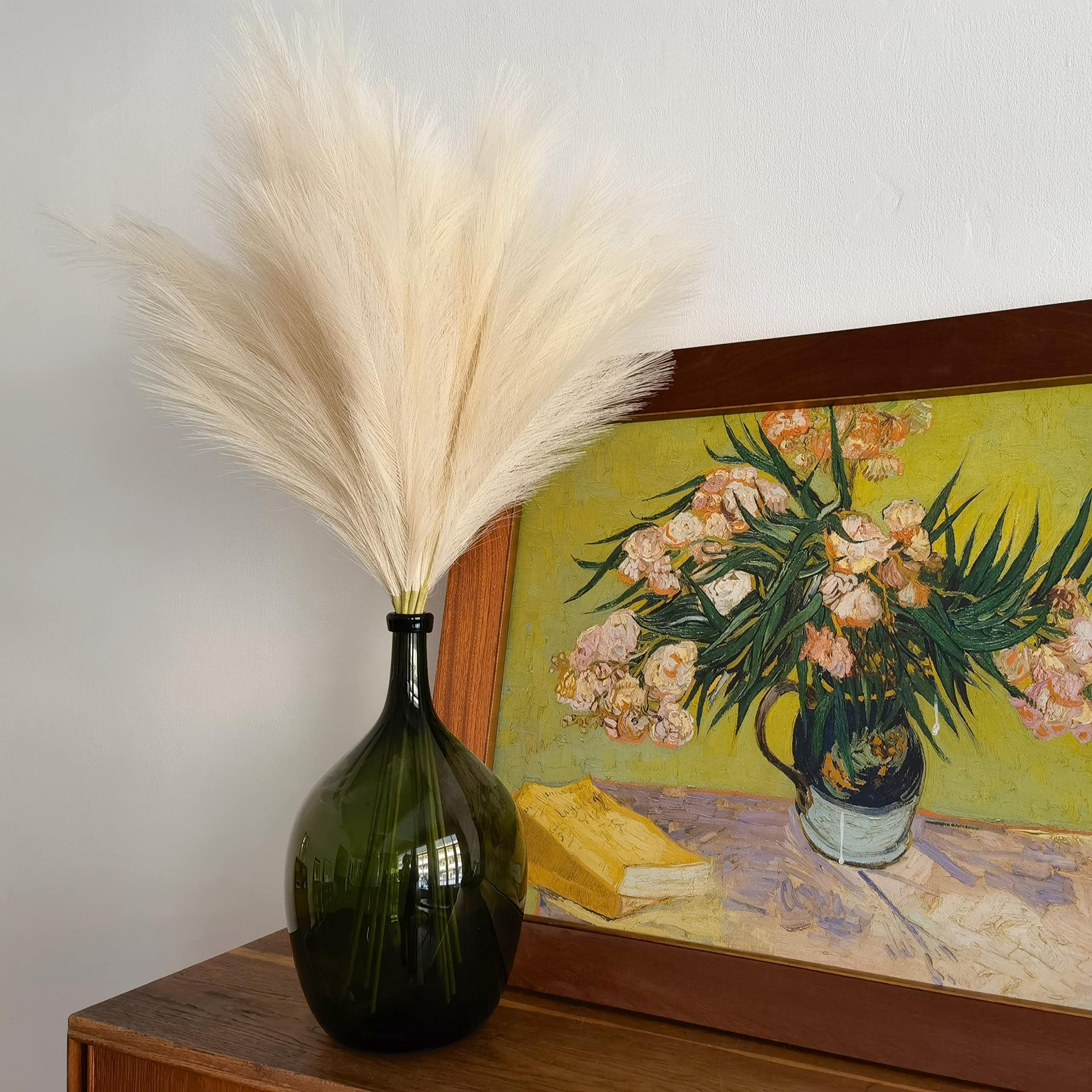 Tetou Artificial Pampas Grass, 38 inches, 8-Pack, Beige photo 2