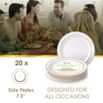 thumbnail image 2 of DISPOSABLE DINNERWARE SET, 20 Side Plates | Glare Ivory/Gold (7.5"), 2 of 7