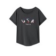 thumbnail image 1 of Camiseta para mujer verano cuello redondo suave cuello redondo camiseta para playa compras calle L, 1 of 7