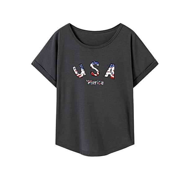 Camiseta para mujer verano cuello redondo suave cuello redondo camiseta para playa compras calle M