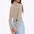 thumbnail image 7 of vdgthytj Long Sleeve Shirts for Women Turtleneck Solid Color Basic Tee Fall Slim Fitted Layering Tops Plus Size, 7 of 7