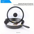 thumbnail image 6 of Silicon Glass Lid for PotPan Skillet Fits 8.5 22CM Cookware Silicon lid Dishwasher Safe Replacement Lid Vented Tempered Glass with Heat Resistant Silicone Rim By Black 1 Pack, 6 of 9