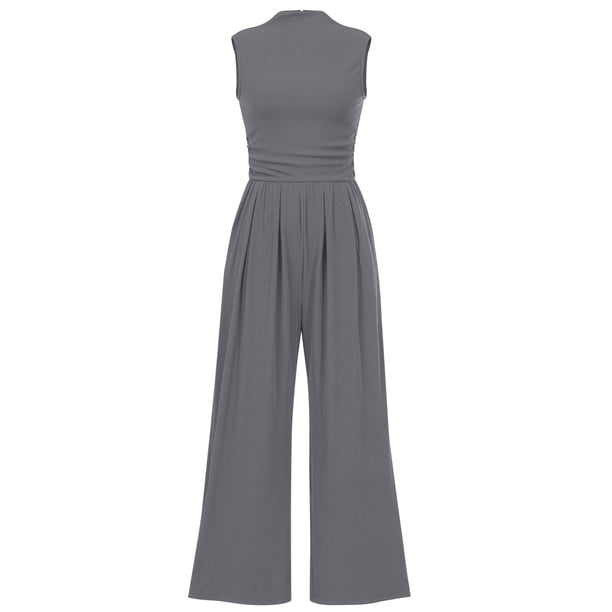 Mono Enterizo PRETTYGARDEN sin Mangas con Cuello Simulado Gris M
