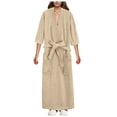 thumbnail image 5 of Hpapadks Women Robe Ladies Absorbent Quick Drying Short Sleeved Robe Bathrobe Womens Nightgown Yellow M, 5 of 5
