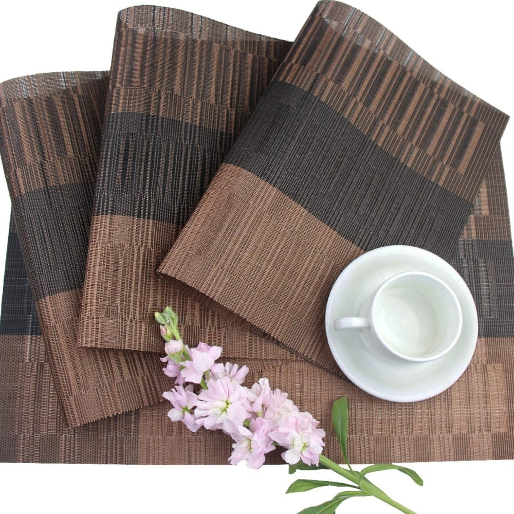 Placemats,Durable Placemats for Dining Table,Washable Woven Vinyl