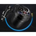 thumbnail image 3 of Adaptador de enchufe para encendedor de 2 cigarrillos con cargador de coche USB dual y pantalla LED de voltaje de batería, portavasos de cristal para iPhone XS Max iP, 3 of 5
