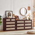 thumbnail image 7 of Leyaoyao 5 Drawer Dresser for Bedroom, Boho Wood Storage Cabinet with Embedded Handle, Adult Vertical Chest of Drawers for Living Room, Guest Room, 7 of 7