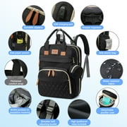 Diaper Bag Backpack, Portable Baby Bag with Changing Station, Large Capacity Baby Diaper Bags w/ Stroller Straps & Insulated Pockets, Multipurpose Waterproof Travel Backpack with USB Charging Port