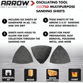 thumbnail image 2 of Arrow OSCTSD-1 Multipurpose Sanding Sheets Multipack for Oscillating Tools for Wood and Metal, 6-Piece Set Includes 60-Grit, 120-Grit, and 240-Grit Sandpaper, Universal, Fits Most Multitools, 2 of 3