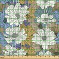 thumbnail image 2 of Ambesonne Floral Fabric by the Yard Upholstery, Flowers Vintage Summer Plot, 2 Yards, Dark Mustard Violet, 2 of 5