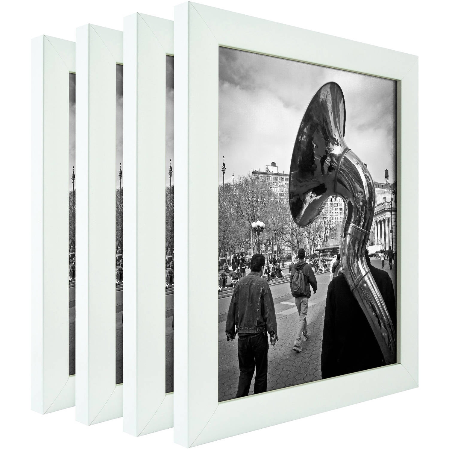 Craig Frames Contemporary White Satin Picture Frame, Set of 4 Walmart