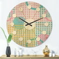 thumbnail image 2 of Designart 'Circular Retro Geometry' Mid-Century Modern Wood Wall Clock, 2 of 5