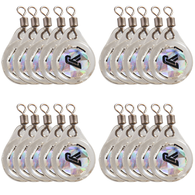 4uds. Lámpara LED de pesca con forma de ojo alimentada por batería para pesca nocturna, color rojo, 5 uds.