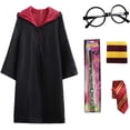 thumbnail image 3 of Disfraz de Harry Potter para niños, uniforme de Gryffindors, ropa de bruja, bata de mago, añadir un lazo, capa, regalo de escuela mágica, 3 of 4