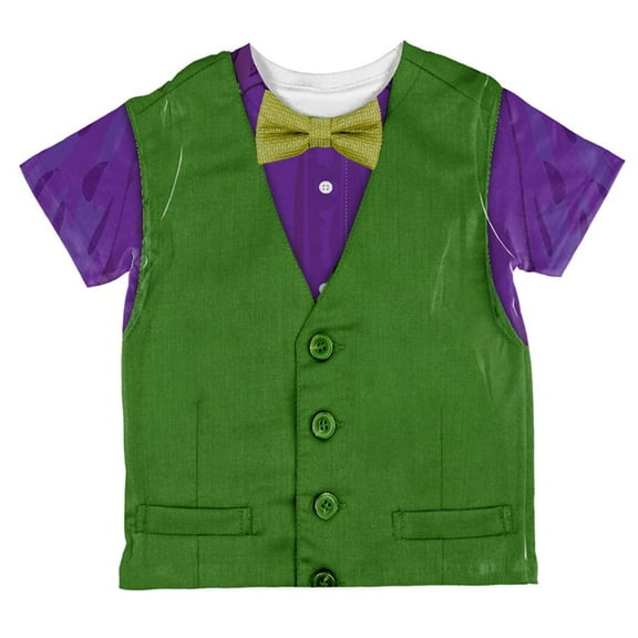 Mardi Gras Green and Purple Vest Costume All Over Toddler T Shirt Multi 6T