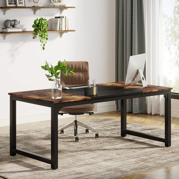 MAYEERTY 70.8" Compact Conference Table, 6 Seater Office Meeting Table with E1 Engineered Wood & Sturdy Metal Frame