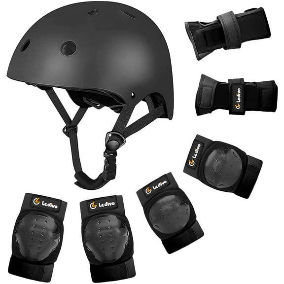 Kids Adjustable Helmet Suitable for Ages 3-9 Years Toddler Boys Girls, Sports Protective Gear Set Knee Elbow Wrist Pads for Bike Bicycle Skateboard Scooter Rollerblading