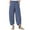 Navy, variant on Huesdet Linen Capris for Women Casual Summer Capri Pants Drawstring Elastic Waist Pants Loose Fit Cropped Pants with Pockets(White,3XL)