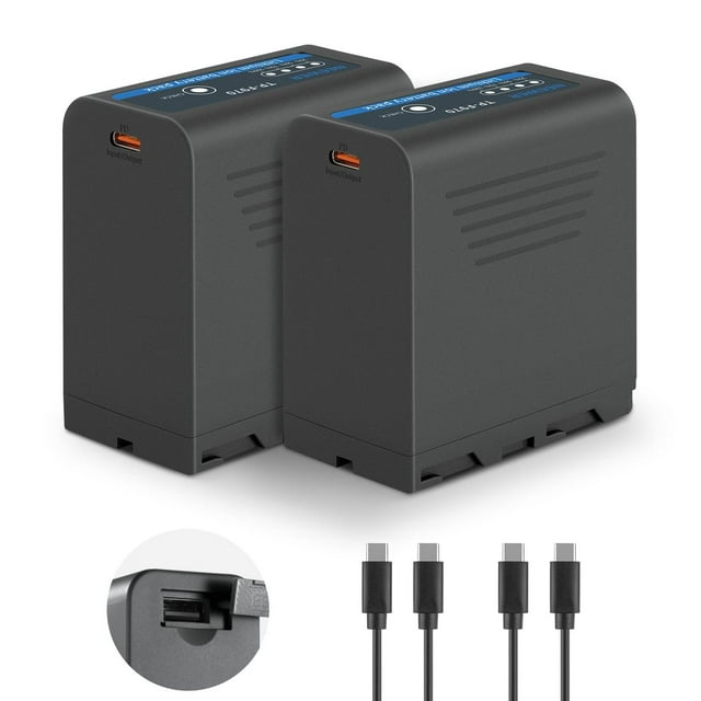 Baterías Recargables NEEWER NP-F970 7800mAh en Negro con Carga Rápida Tipo C para Videocámaras y Mon
