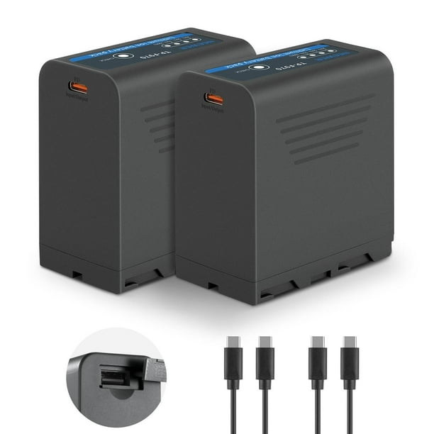 Baterías Recargables NEEWER NP-F970 7800mAh en Negro con Carga Rápida Tipo C para Videocámaras y Mon