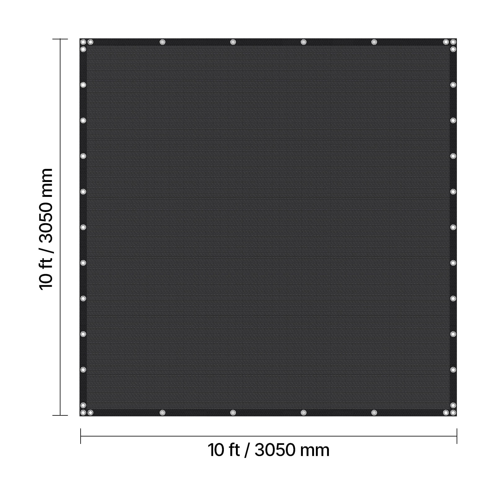 KFFKFF 90% Sun Shade Cloth, 10 x 10 ft Pergola Cover with Stainless Steel Grommets, Privacy Screen with 140 GSM HDPE Material, for Outdoor, Patio, Garden, and Backyard (Black)
