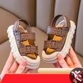 thumbnail image 5 of Unisex Kids Summer Slide Sandals Baby Comfort Anti-Slip Open Toe Adjustable Walking Beach Shower Shoes for Boys Girls Brown 7 M(22), 5 of 9