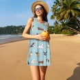 thumbnail image 3 of Lukts Robe Sans Manches pour Chiens et Femmes, Robe d'Été à Col Rond avec Poches, Adaptée à la Vie Quotidienne, Plage, Fête, 3 of 7