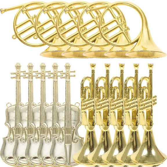 LOLIPPYY Musical Instrument Ornaments Set, 15pcs Assorted Colors, Perfect Family Accessories