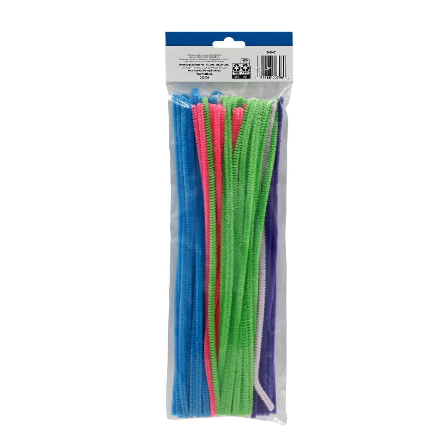Hello Hobby Pastel Fuzzy Sticks, Bendable, flexible & fuzzy, 12inch/100pcs