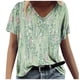 thumbnail image 1 of Camisetas de Manga Corta para las Mujeres con Cuello en V, Camiseta de Verano Casual para el Hogar Y el Uso Diario, 1 of 4