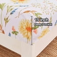 thumbnail image 4 of Piece Teal Leaves Printed Sheet Set Queen Size Soft Botanical Microfiber Sheets with Pillowcases Deep Pocket, 4 of 7