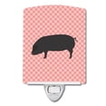 thumbnail image 1 of Carolines Treasures BB7931CNL Devon Large Black Pig Pink Check Ceramic Night Light, 1 of 1