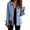 Blue, variant on Women Casual Denim Jacket Button Up Loose Denim Coat with Pockets