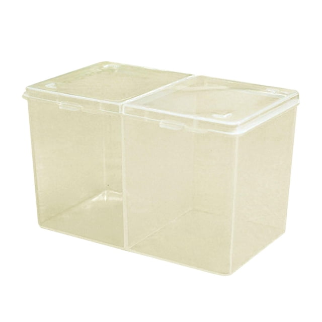 Soporte para almohadillas de algodón jinwen contenedor de almohadillas cosméticas con tapa claro