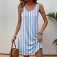 thumbnail image 6 of Dolkfu Women'S Summer&Fall Dresses French Style Sleeveless Multicolor Crew Neck Mini Bodycon Dresses Striped Casual Slim Dresses Multicolor,L, 6 of 6