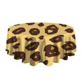 thumbnail image 5 of Yellow and Brown Of Leopard Print Round Tablecloth 60"x60",Wrinkle Wipeable Table Cloth for Kitchen Dining Room Picnic Patio Party, 5 of 6