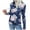 02#Blue, variant on Women Dressy Casual Floral Print Hoodies Crewneck Long Sleeve Pullover Hooded Sweatshirt Drawstring Going Out Tops Streetwear Winter Fall Clothes
