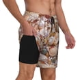 thumbnail image 2 of Kdxio Colorful Seashells Print Men'S Swim Trunks With Compression Liner 7 Inch Inseam Quick Dry Swim Shorts, 2 of 7