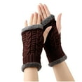 thumbnail image 4 of Guantes de invierno para mujer, calentadores de muñecas y brazos, de punto liso, largos, sin dedos, manoplas para mujer, 4 of 4