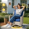 thumbnail image 5 of Vcatnet 8 Pieces Outdoor Conversation Set Sectional Sofa All Weather Wicker High-Back Patio Furniture Set with Swivel Rocking Chairs and Ottoman, Navy Blue, 5 of 11