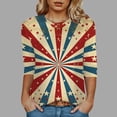 thumbnail image 2 of vigerkar 4th of July Outfits for Women American Flag Shirt Patriotic T-Shirt Tops (Beige, L), 2 of 4