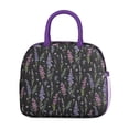 thumbnail image 2 of Lunch Bag Lunch Box for Women Reusable Insulated Lunch Cooler Bags,Large Capacity for Work Travel Picnic,Water-Resistant Botanical Leaves Floral Lunch Tote Bag Gifts for Woman Mom Purple, 2 of 6
