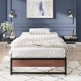 thumbnail image 3 of Amolife Twin Size Metal Platform Bed Frame with Wooden Board & Storage, No Box Spring Needed, Black, 3 of 11