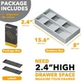 thumbnail image 2 of SpaceAid Bamboo Silverware Drawer Organizer with Labels, 15.6"L x 8"W x 2.4"H, Gray, 2 of 7